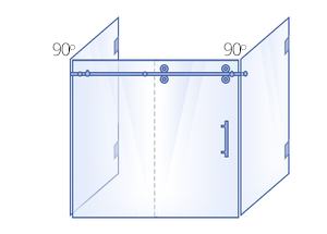 Double 90° Return Panel, Sliding Door & Inline Panel