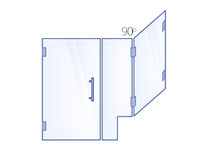 Hinged Door, Inline Panel, 90° Return Panel with Buttress