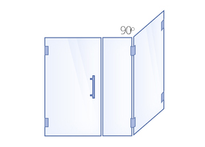 Hinged Door, Inline Panel, 90° Return Panel