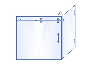 Sliding Door & Inline Panel, 90° Return Panel